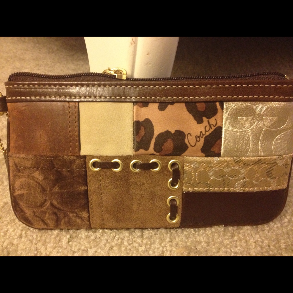 Authentic Coach Patchwork Wristlet